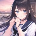 夕日差し込む図書室でお勉強 5枚目