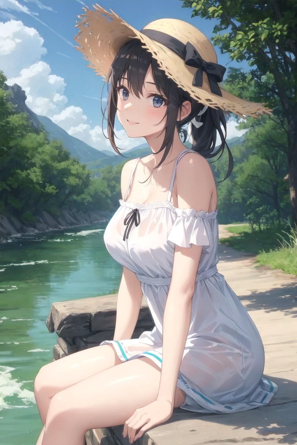 水が冷たくて気持ちいいね… | の人気AIイラスト・グラビア