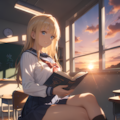 放課後と夕焼けと文学少女 3枚目