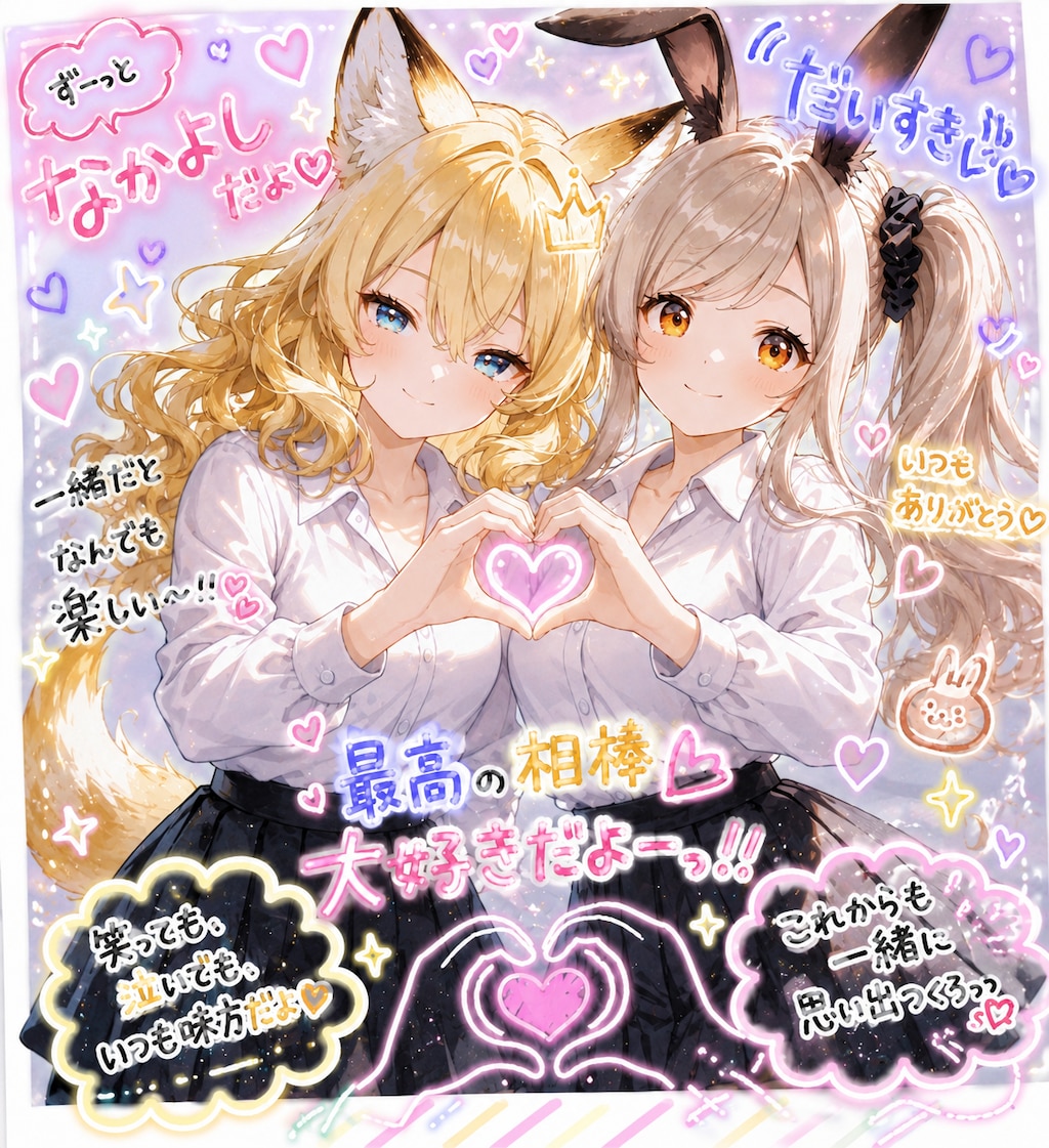 仲良しデコフォト 🦊×🐇