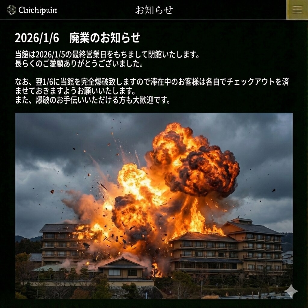 [1/5最終営業日] ちちぷ院 閉館のお知らせ
