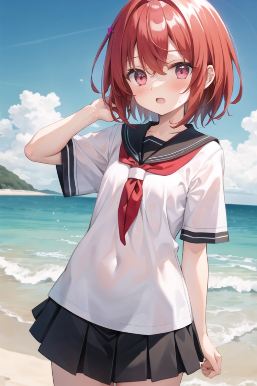 日差しが暑いっ