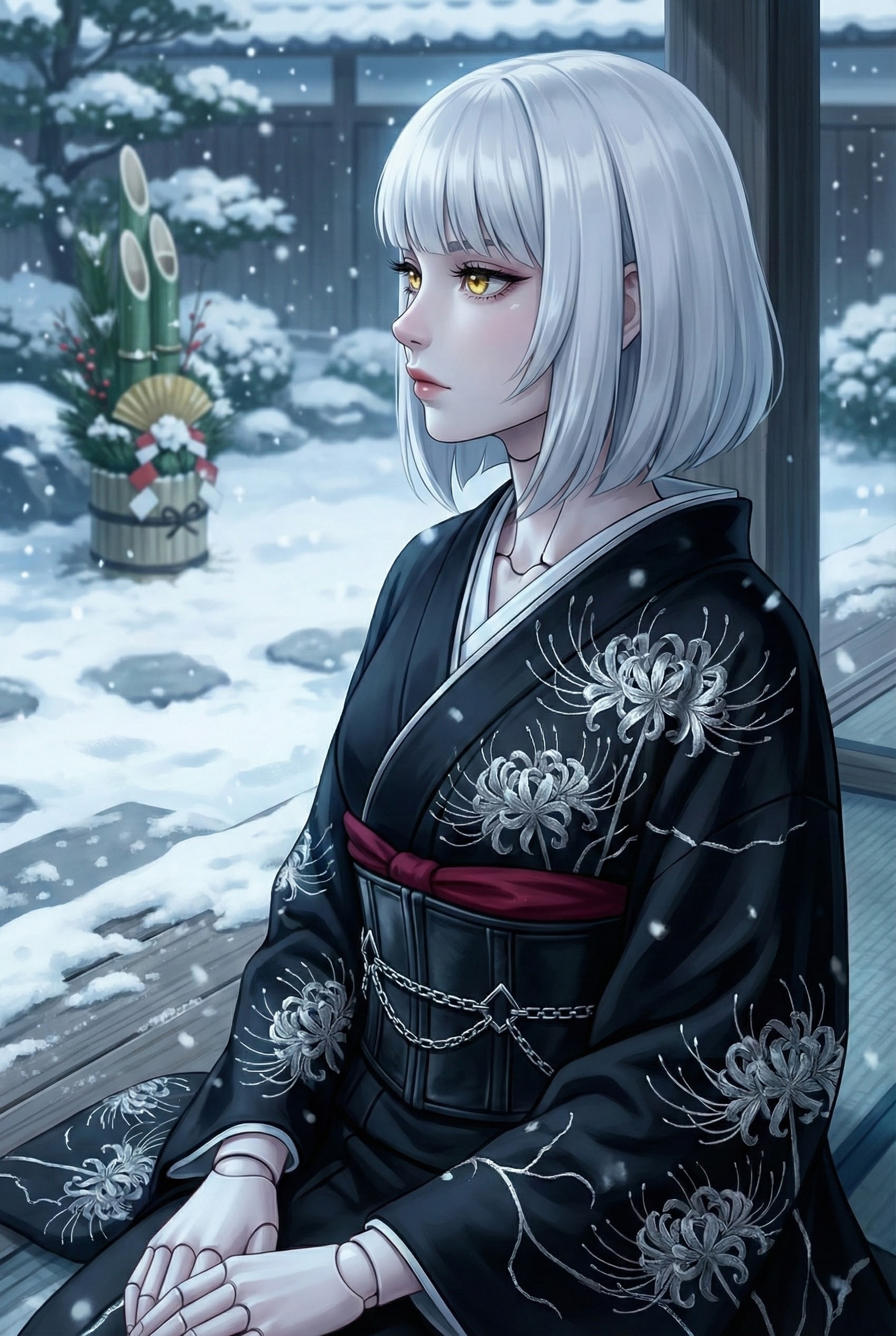 【新春2026】静寂なる朝のレナータ【黒百合と銀雪】 | の人気AIイラスト・グラビア