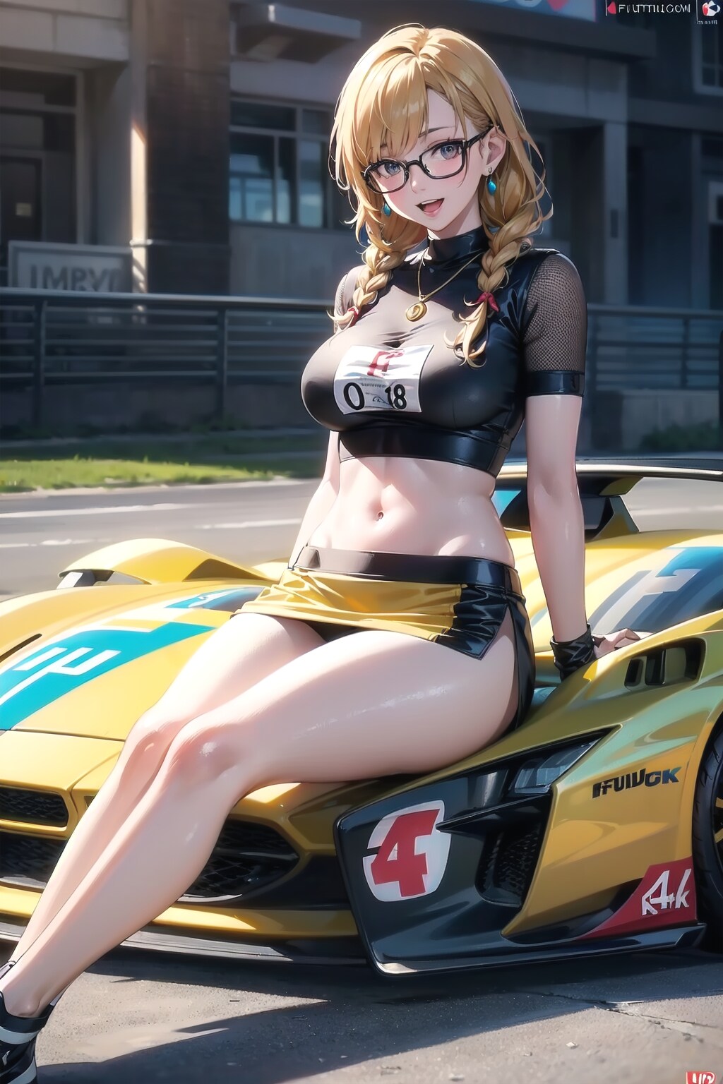 braided hair &　glasses