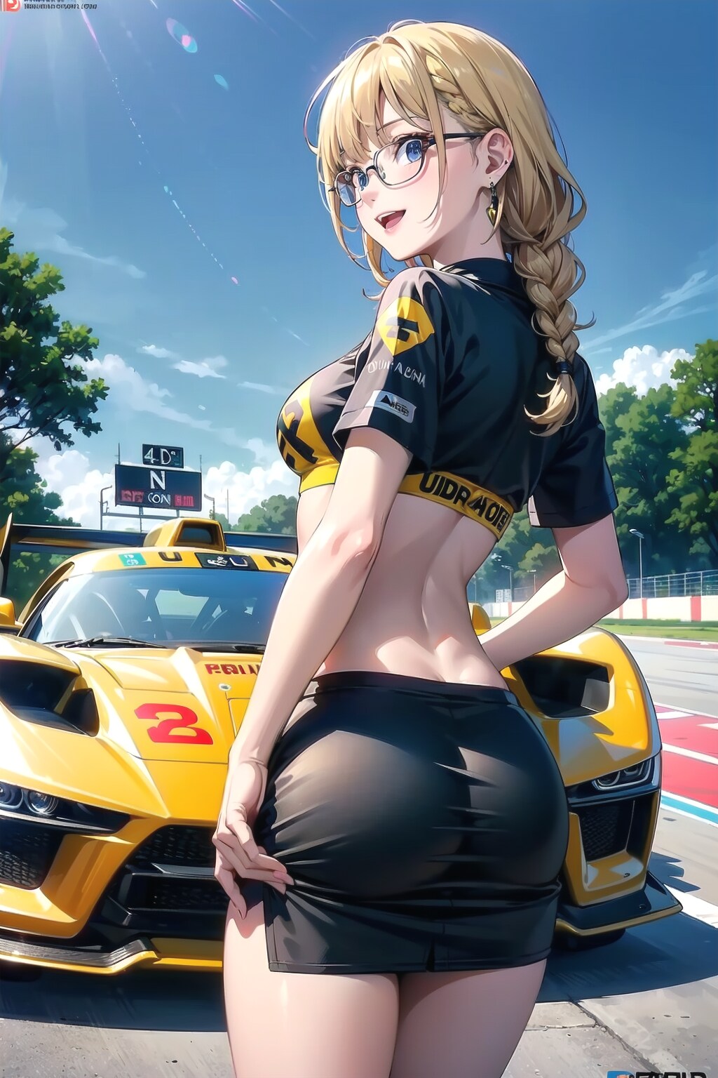 braided hair &　glasses