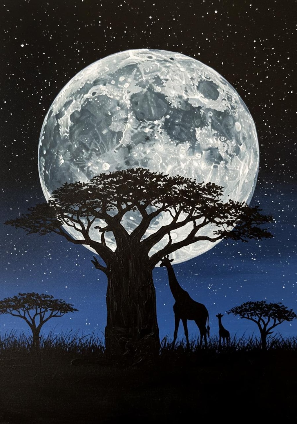 名月５･キリンとバオバブの木