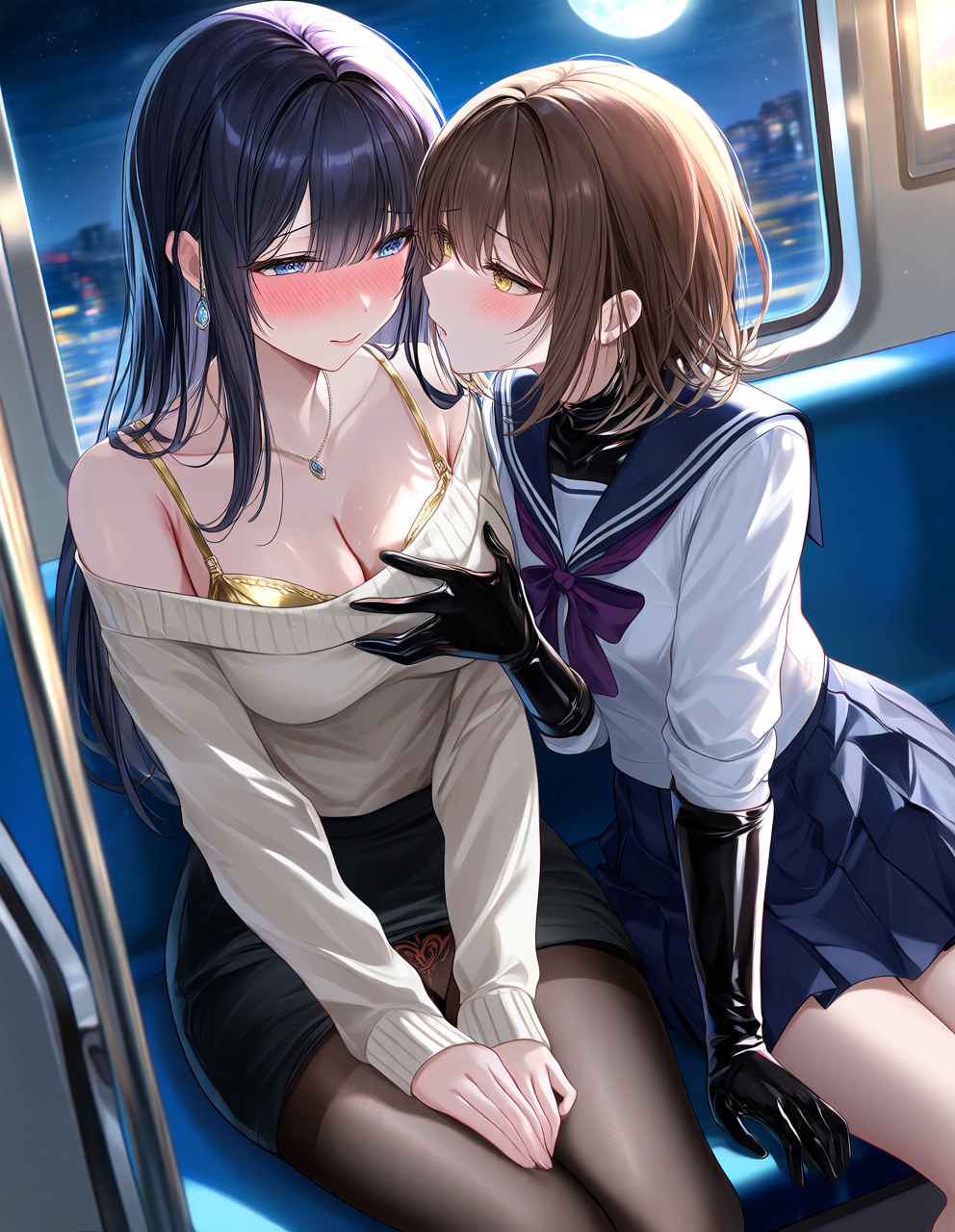 心実と葵さんの百合プレイ(PixAI版)