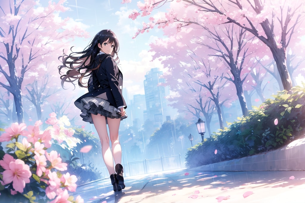 見返り、春の公園