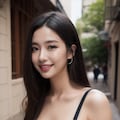A carefree beauty on the street corner 3枚目