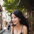 A carefree beauty on the street corner 4枚目
