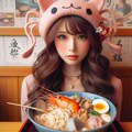 ゆめかわ少女とseafood noodle 3枚目