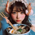 ゆめかわ少女とseafood noodle 2枚目