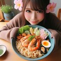 ゆめかわ少女とseafood noodle 5枚目