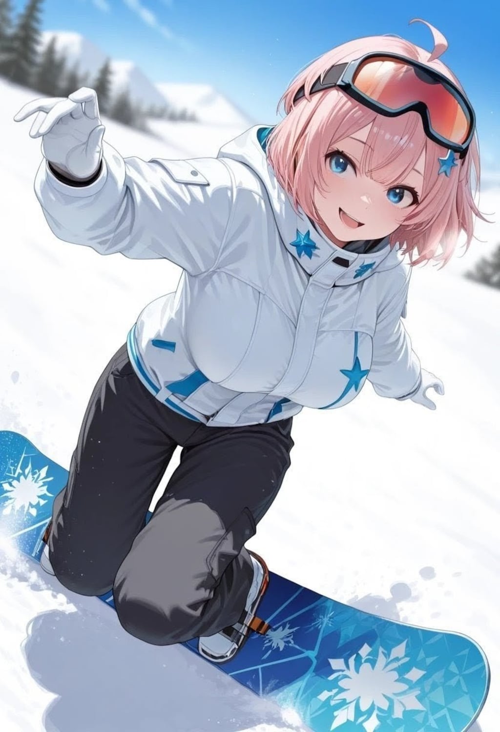 理紗姉とスノボード