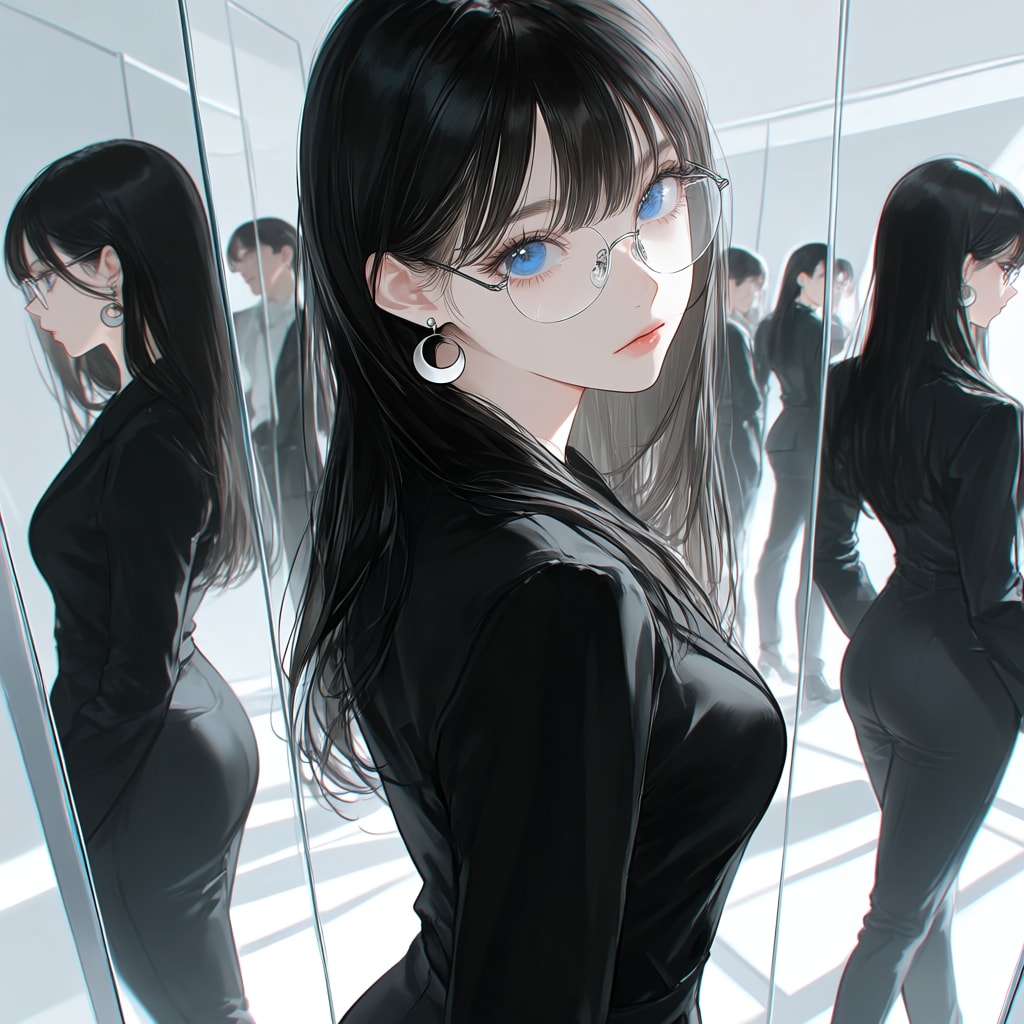 鏡の中 | の人気AIイラスト・グラビア