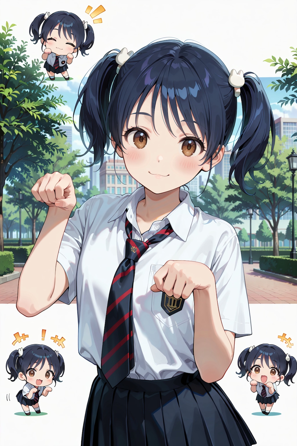 ニャンコポーズのツインテちゃん