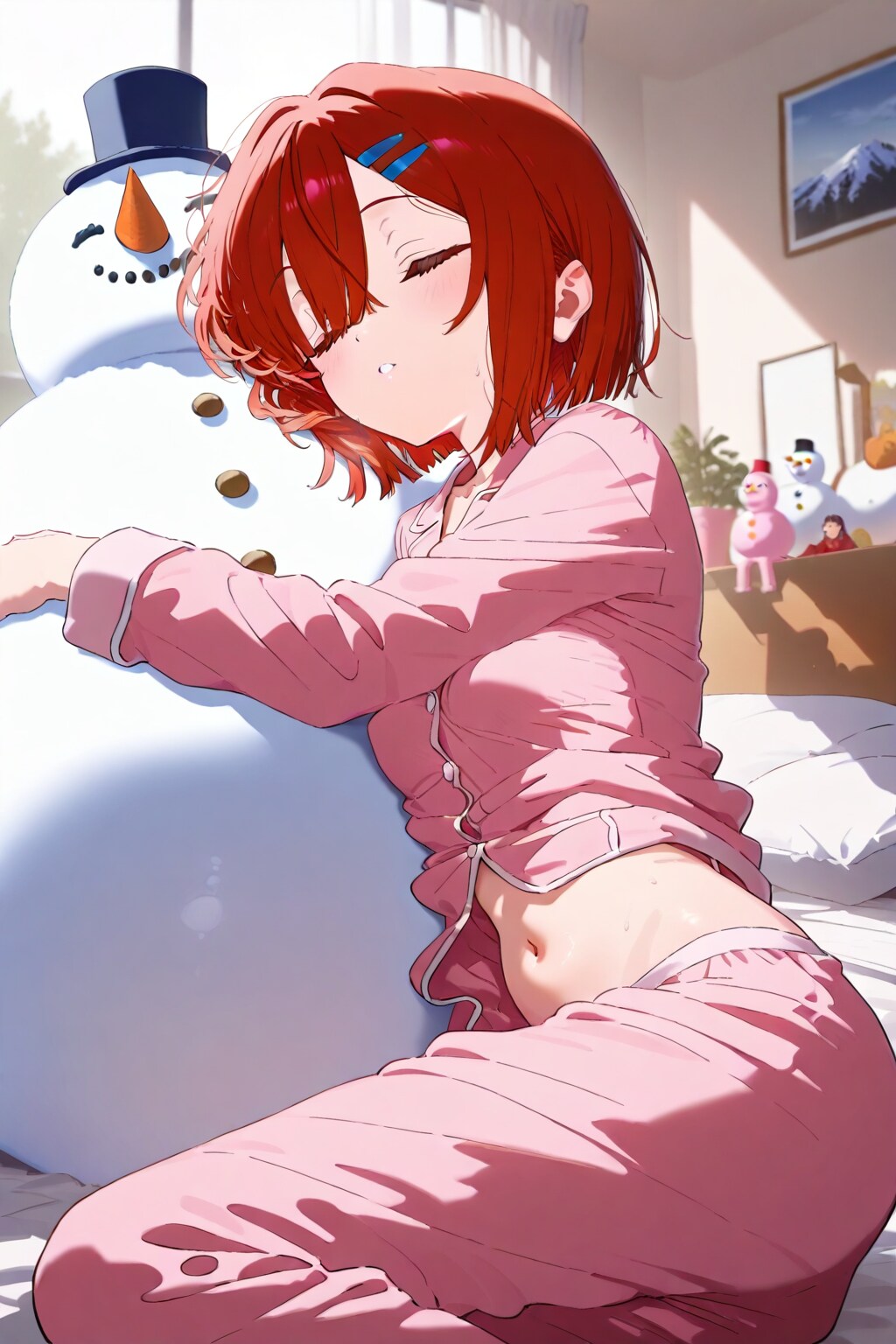 赤髪ちゃんがお腹を出して寝ていると……