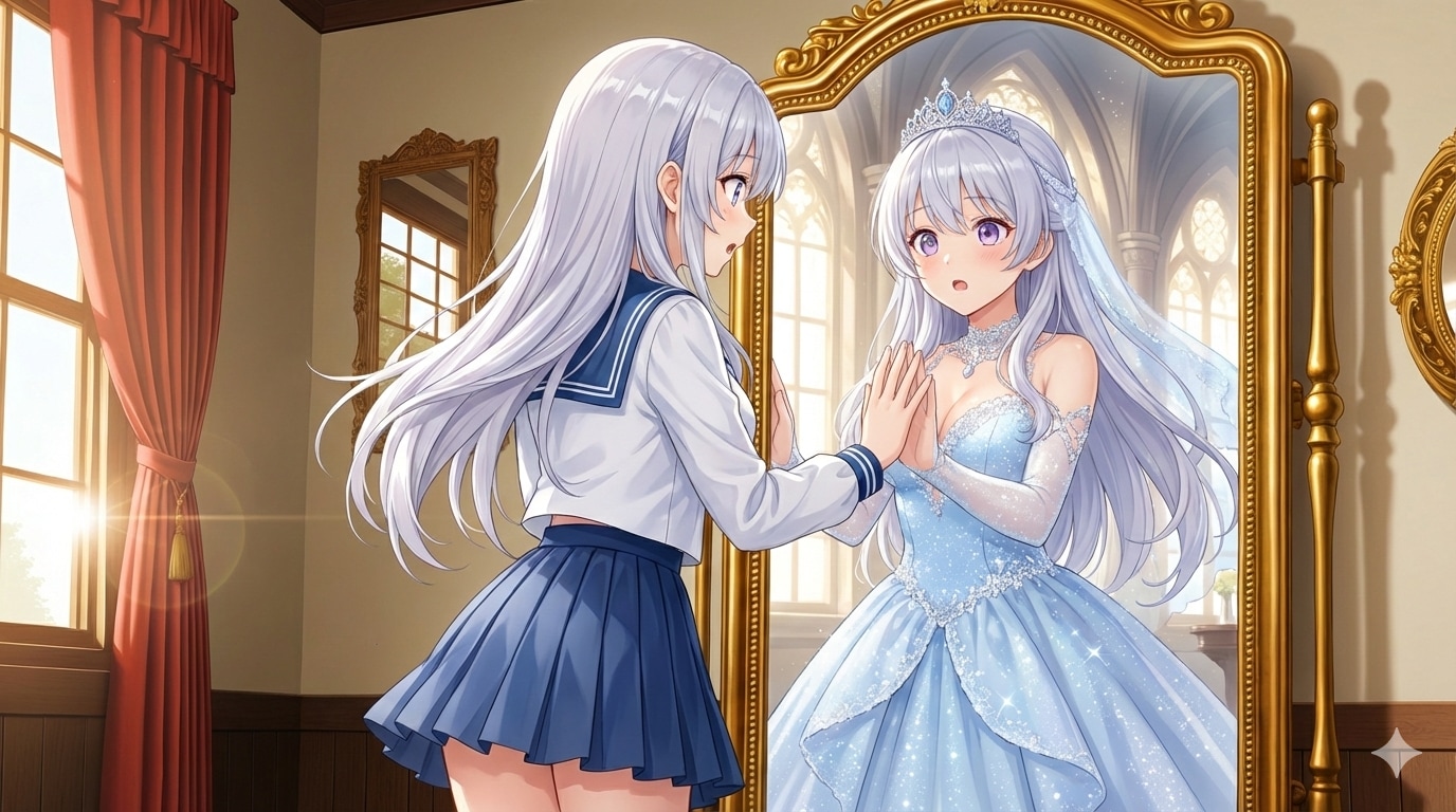 《習作》鏡と少女 Gemini版 | の人気AIイラスト・グラビア