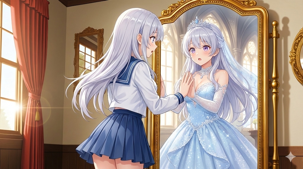 《習作》鏡と少女 Gemini版