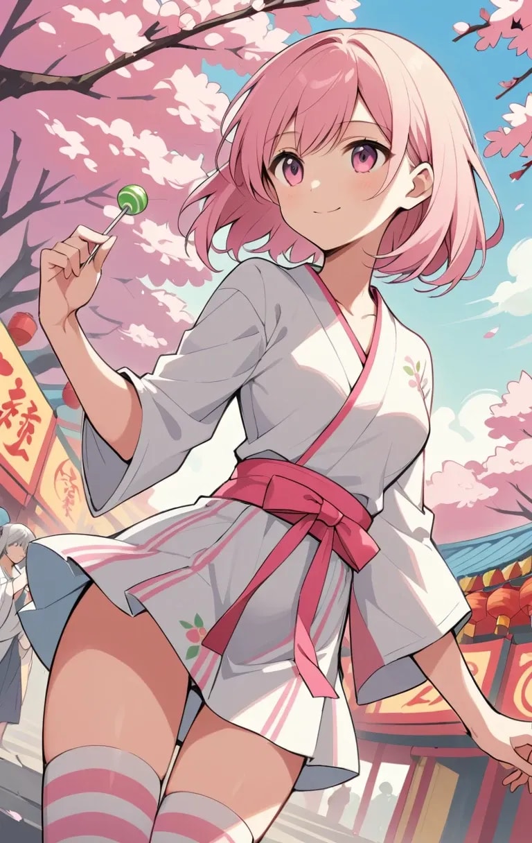 『夏だ！　浴衣だ！　ニーソだ！』inミナト。 | の人気AIイラスト・グラビア