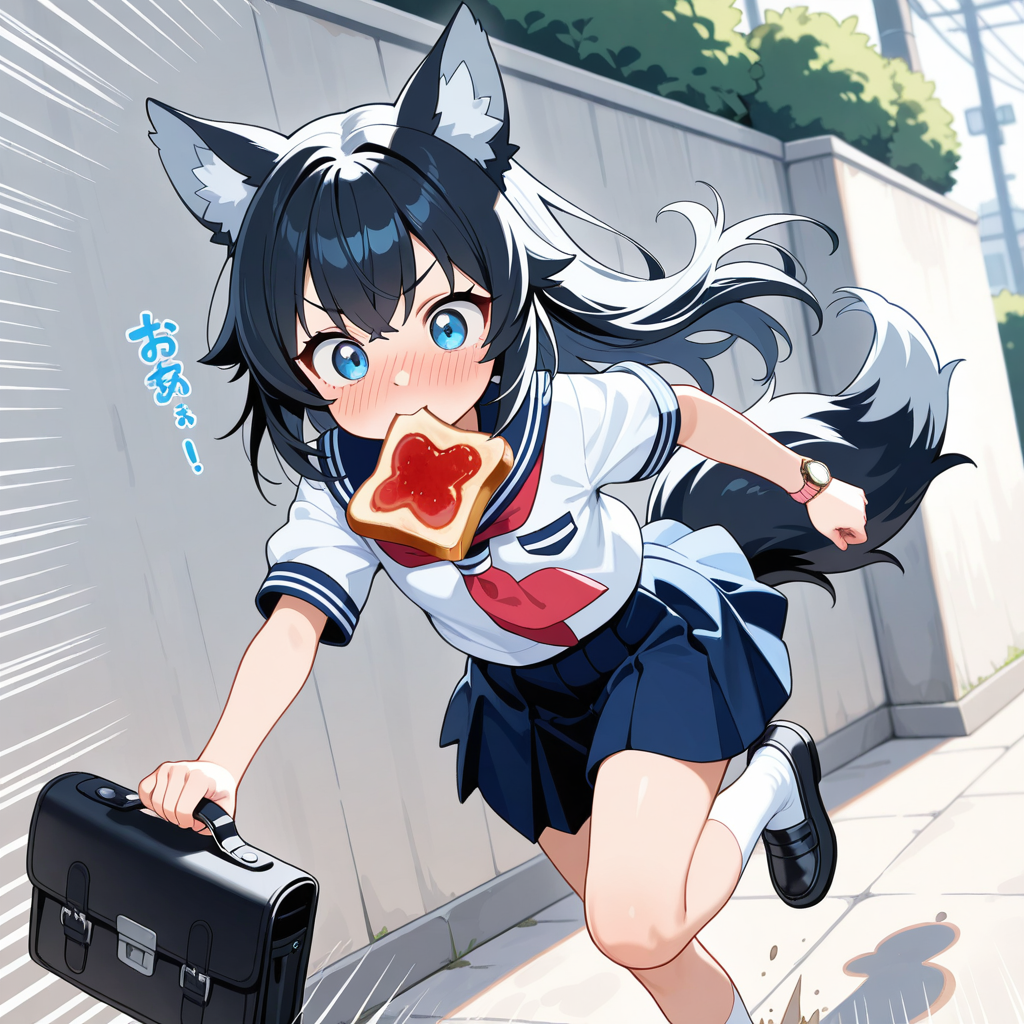やばーい！！遅刻だぁ！！