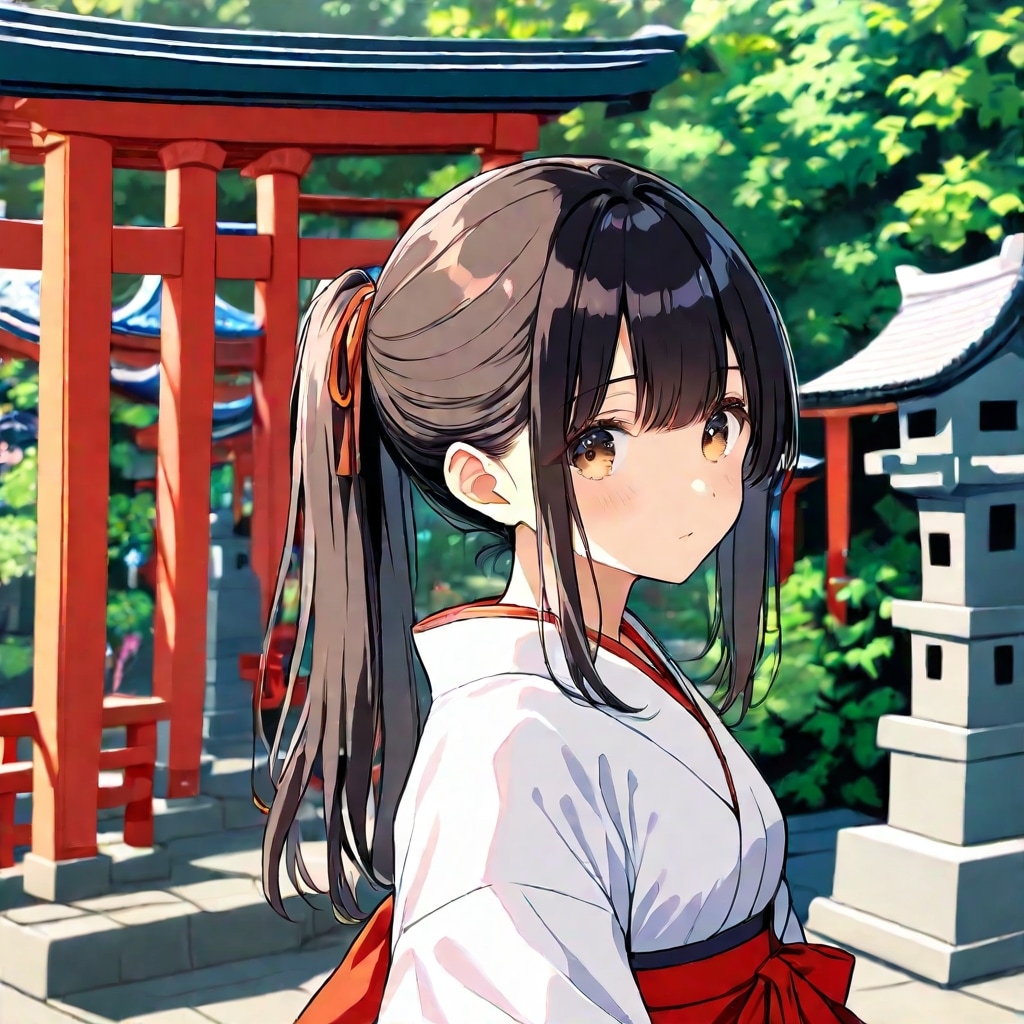 神秘の黒髪と朱の祈り