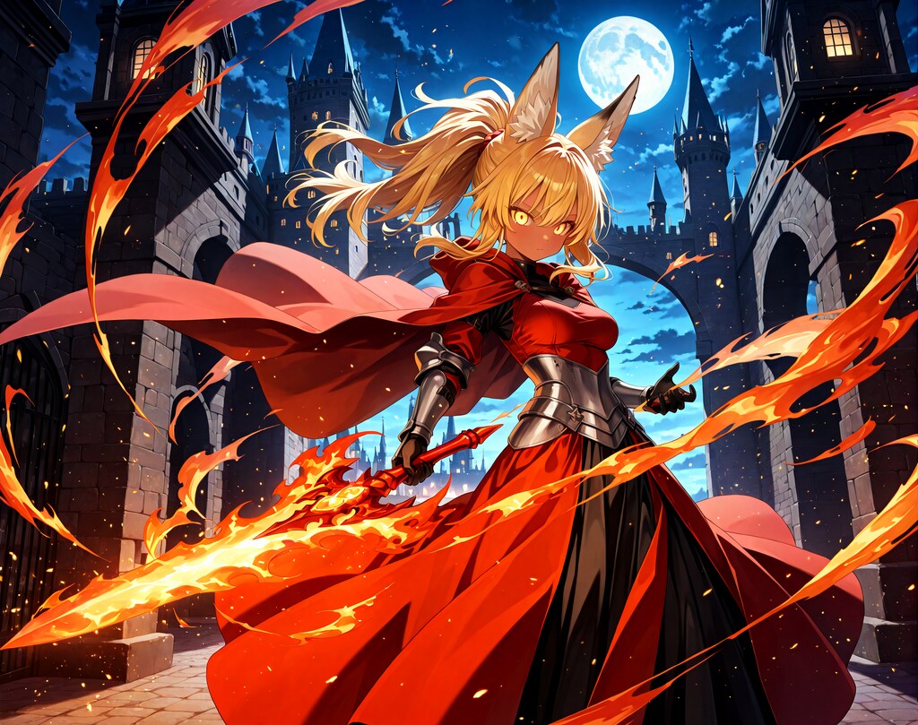 街を守る炎の騎士金狐