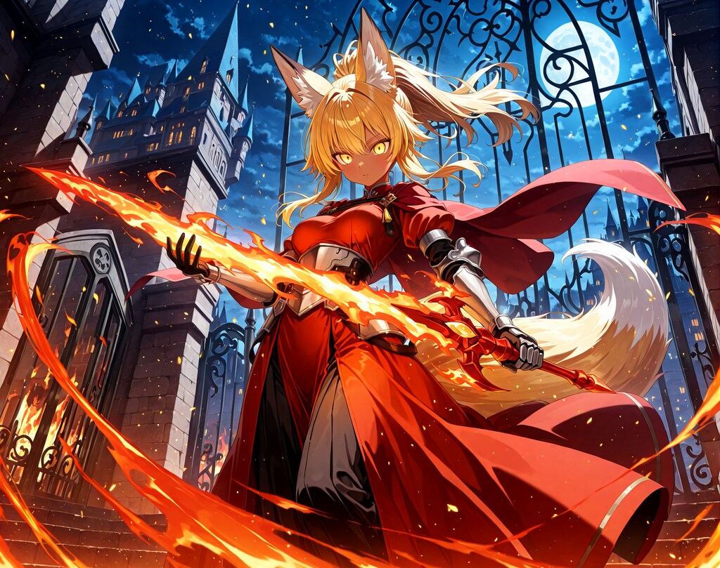 街を守る炎の騎士金狐