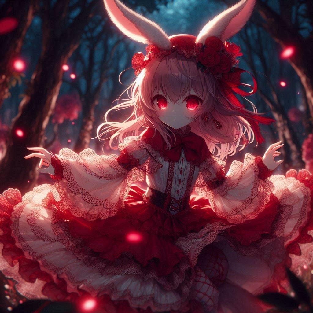うさぎの目は赤い