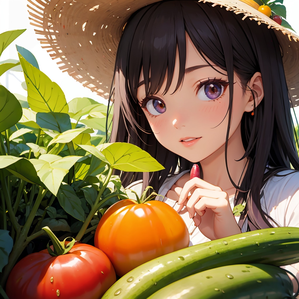 笑顔の収穫：少女が育てる幸せの瞬間