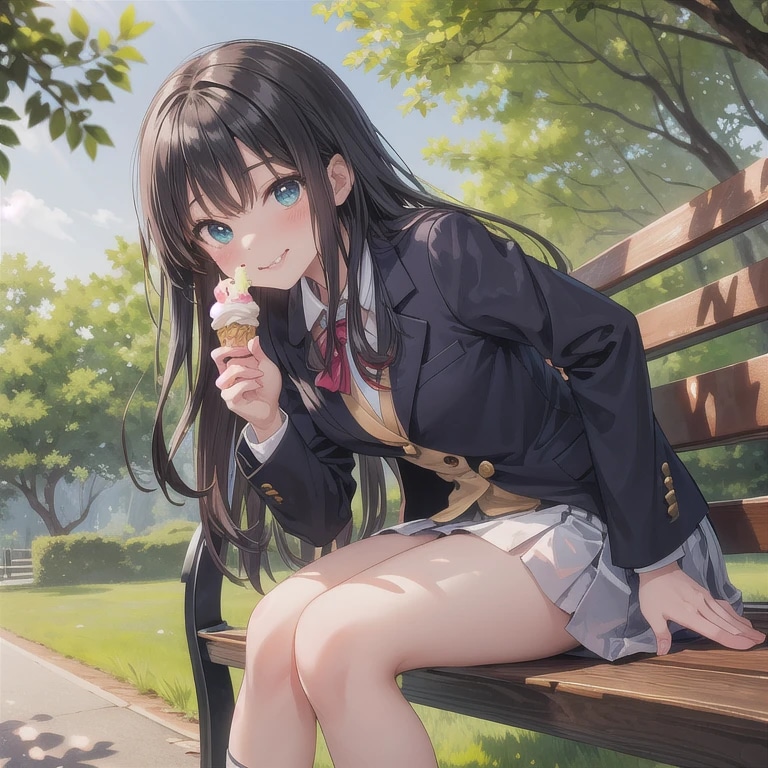 黒髪ロングでブレザーの少女５３ | の人気AIイラスト・グラビア