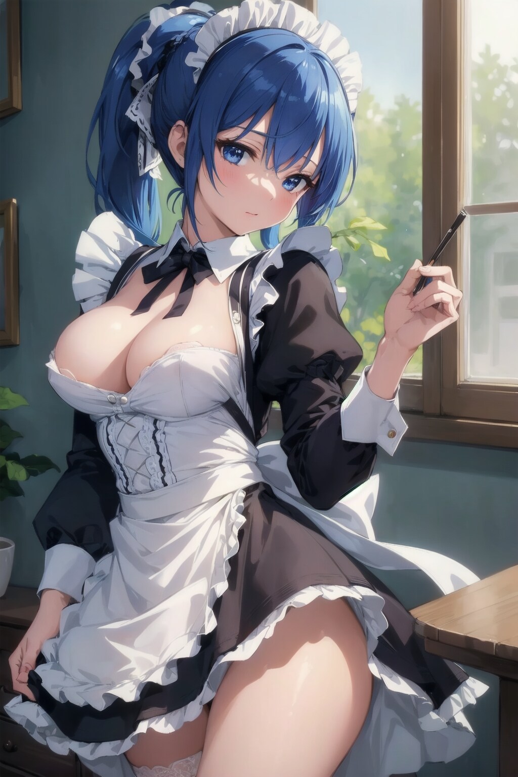 坊ちゃまにお勉強を教えるメイドさん