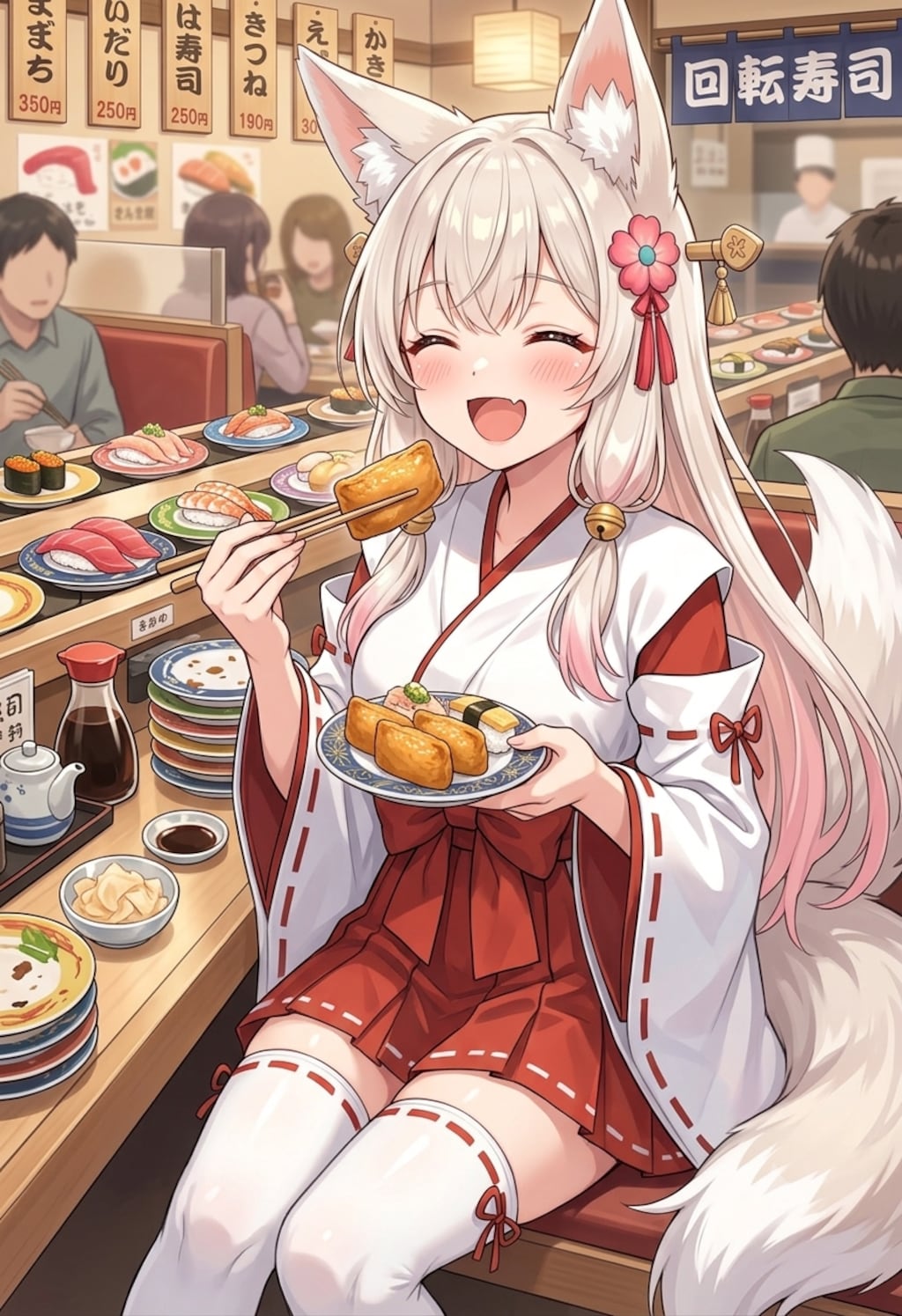 いなり寿司を食べる咲耶さん