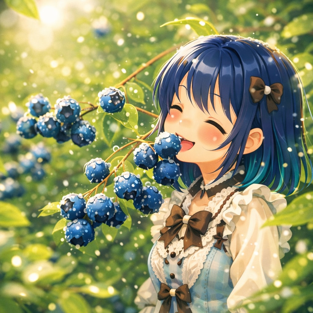 木漏れ日のブルーベリー | の人気AIイラスト・グラビア