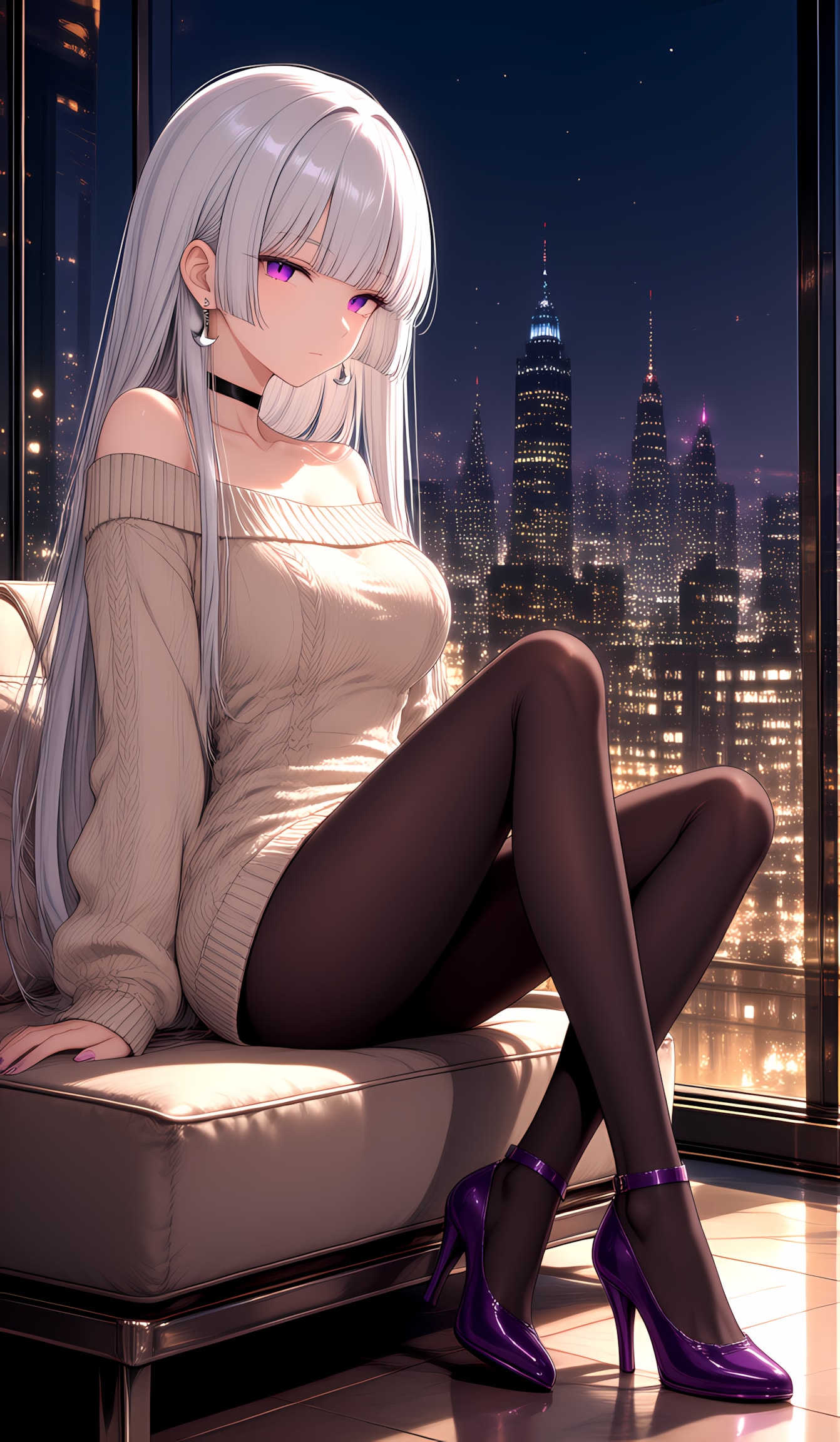 夜のリビング