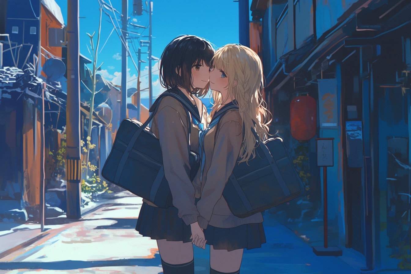 キスしたい二人のJK71 | の人気AIイラスト・グラビア