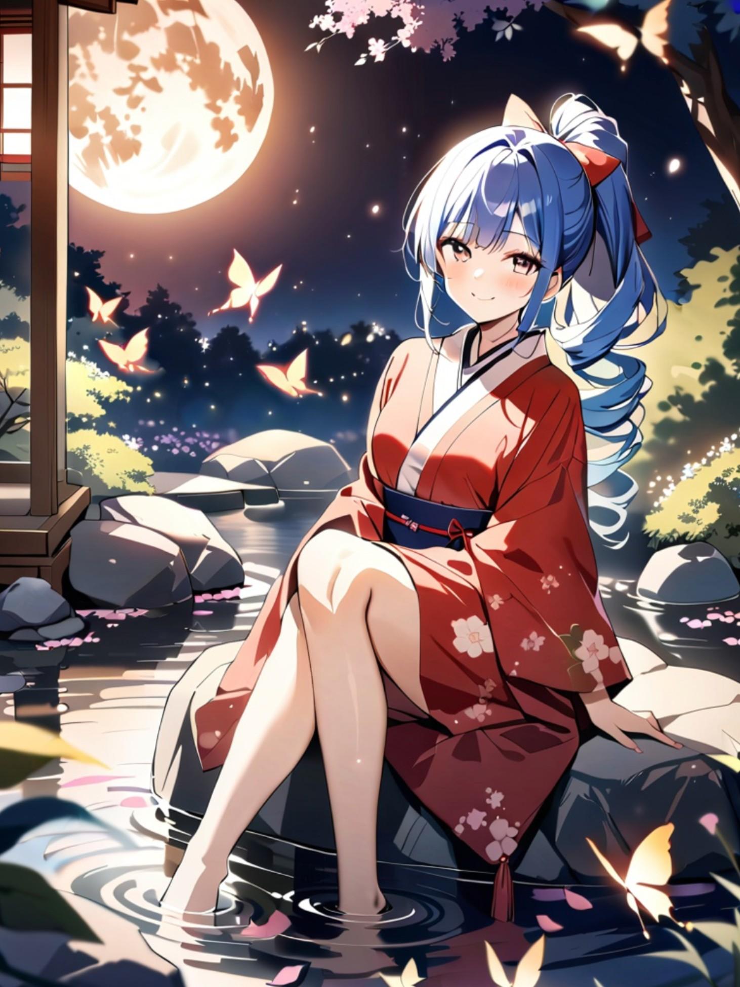 着物姿の青髪ちゃん
