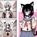 Ｂ組に転入生が入ってきたので歓迎するゾンビ猫娘たち 11枚目
