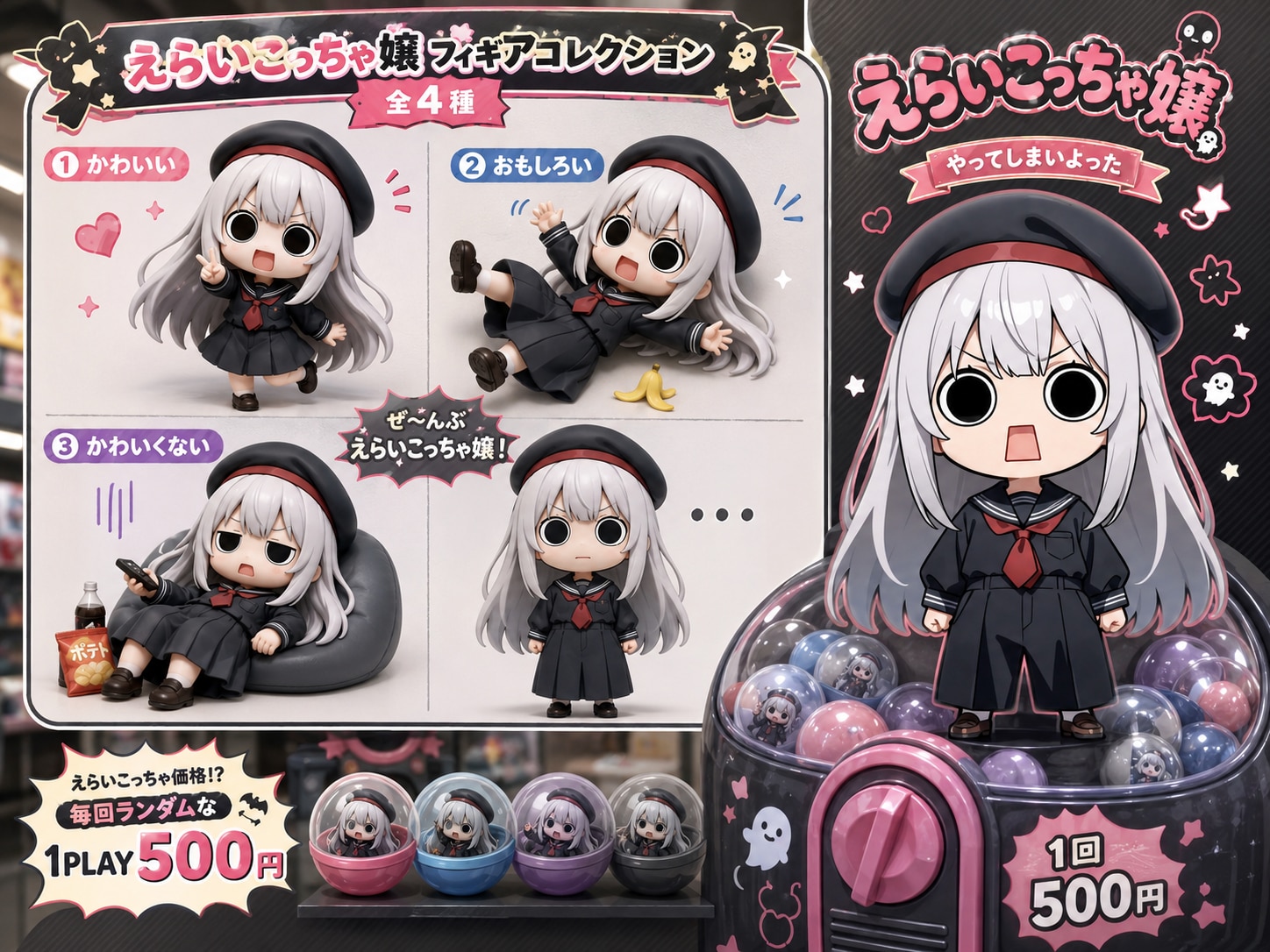 ガチャガチャカプセルトイえらいこっちゃ嬢 | の人気AIイラスト・グラビア
