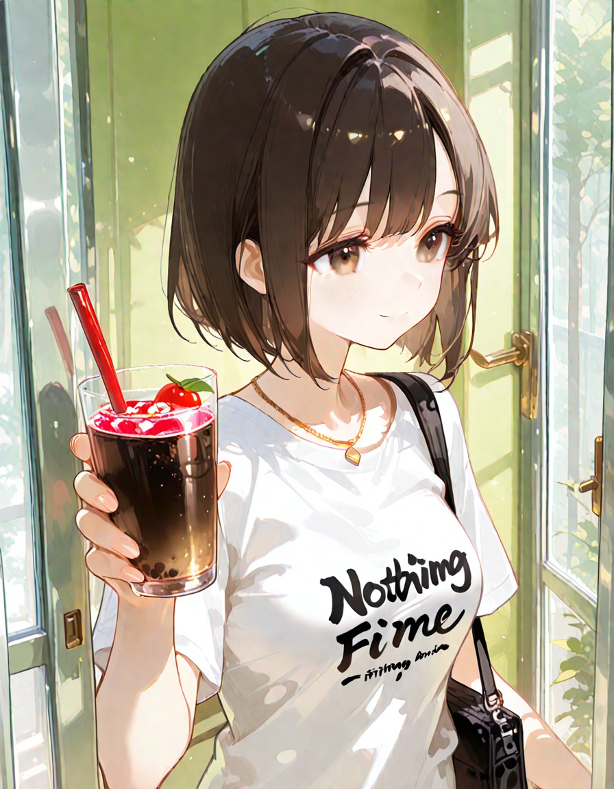 飲み物を持って移動中 | の人気AIイラスト・グラビア