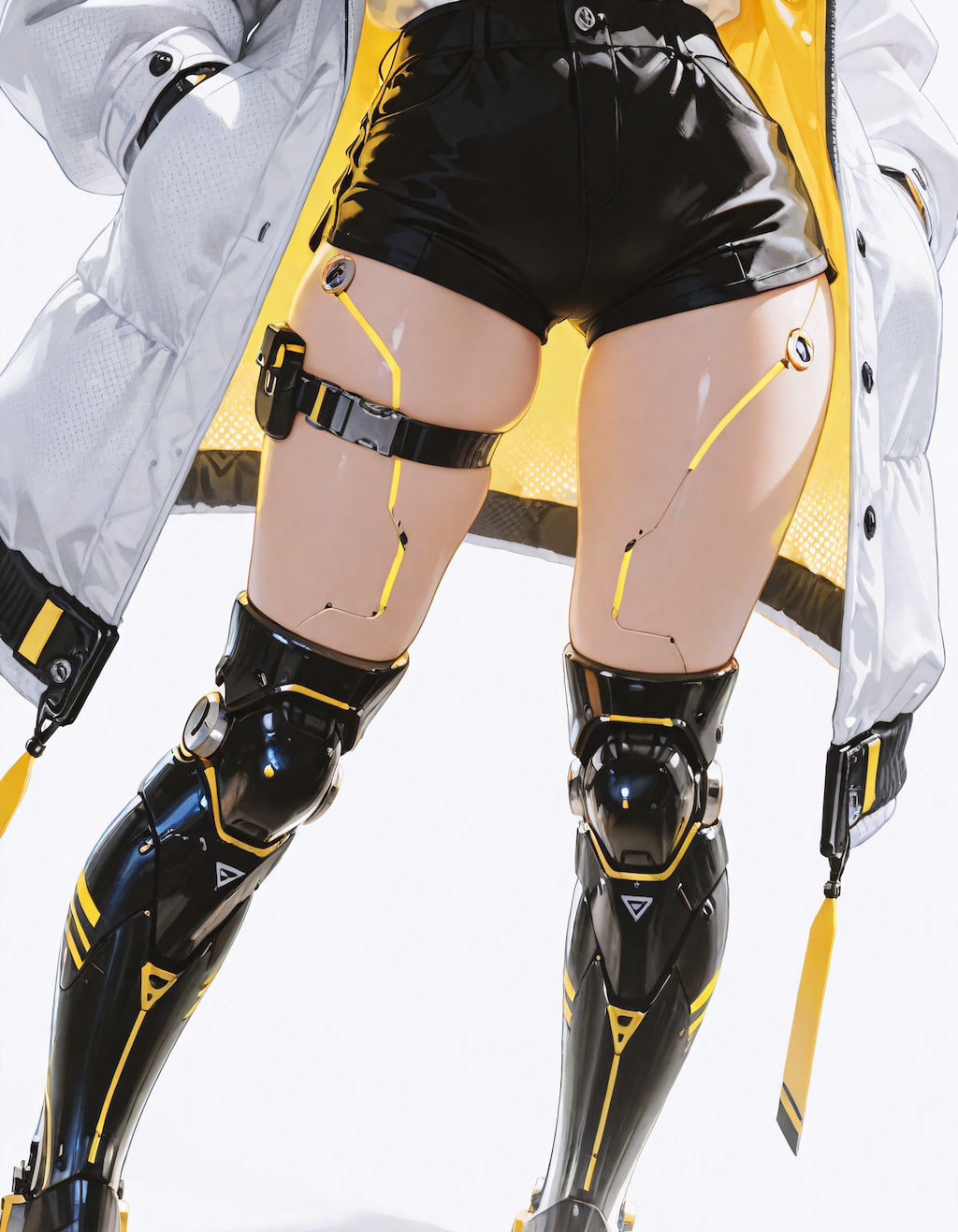 メカ脚と白コート