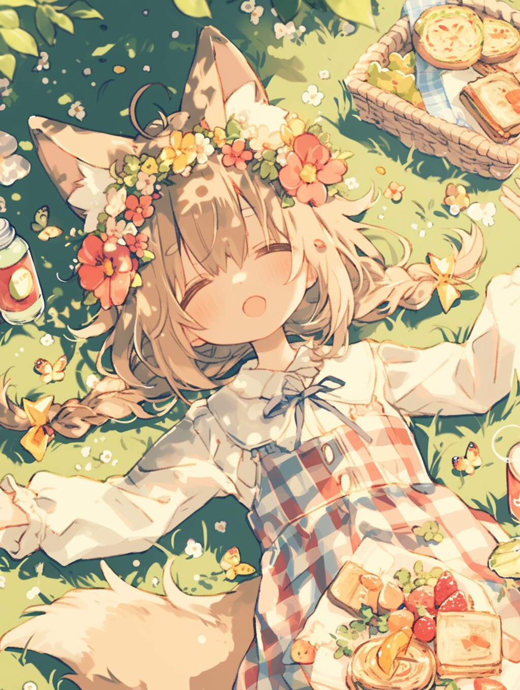 おひさまの下で、くま娘のお昼寝タイム🐾