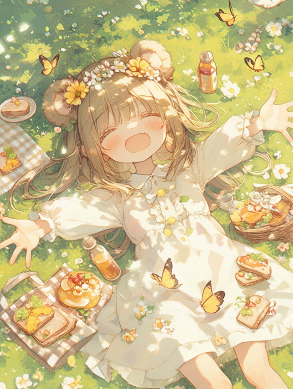 おひさまの下で、くま娘のお昼寝タイム🐾