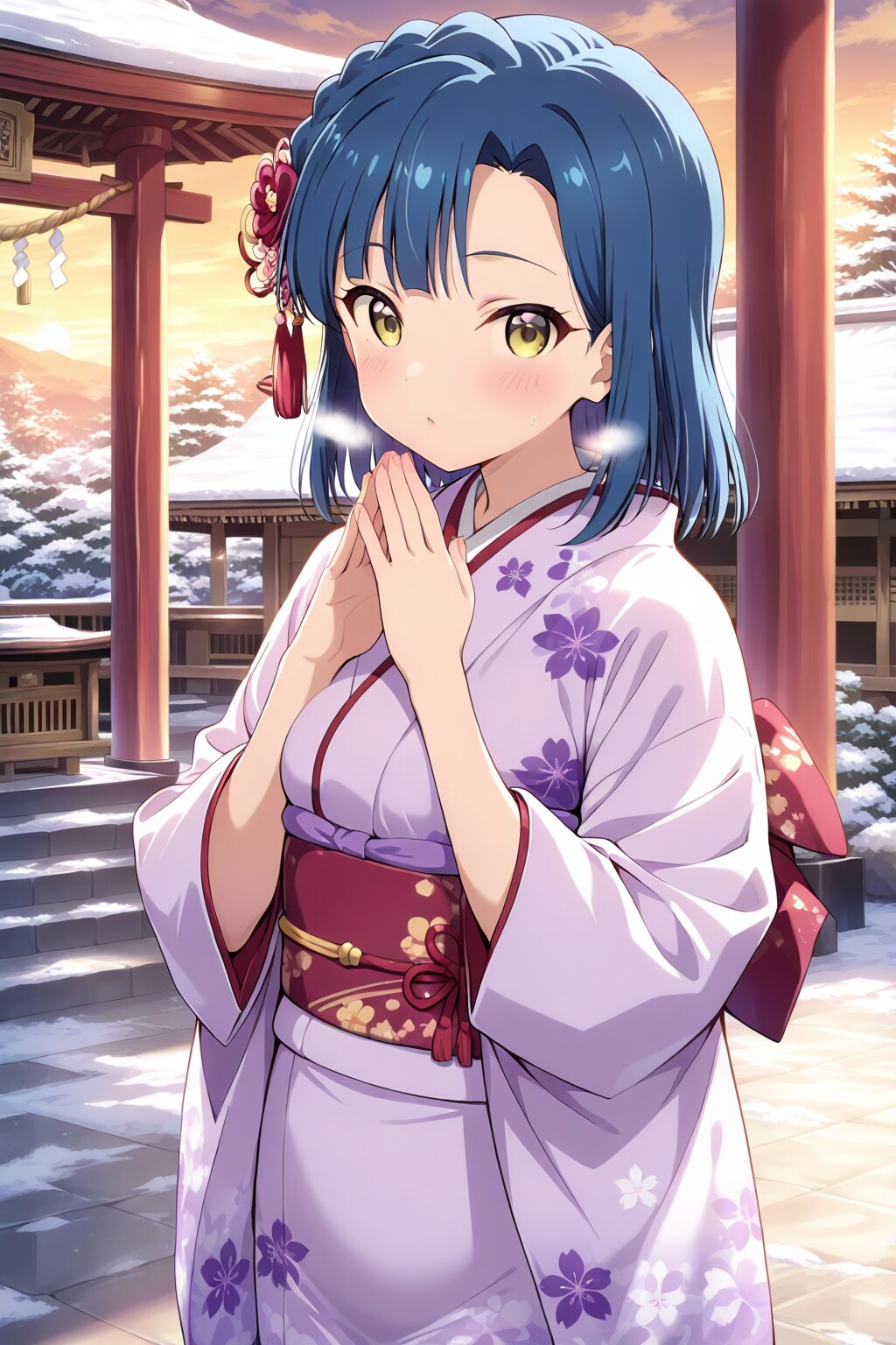 神社で祈る百合子 | の人気AIイラスト・グラビア