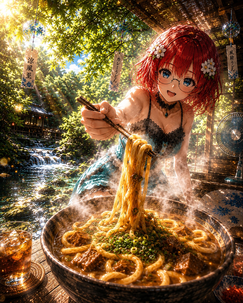 涼を味わい、熱々をすする。