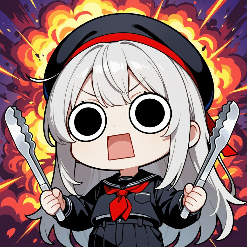 えらいこっちゃ嬢とトング