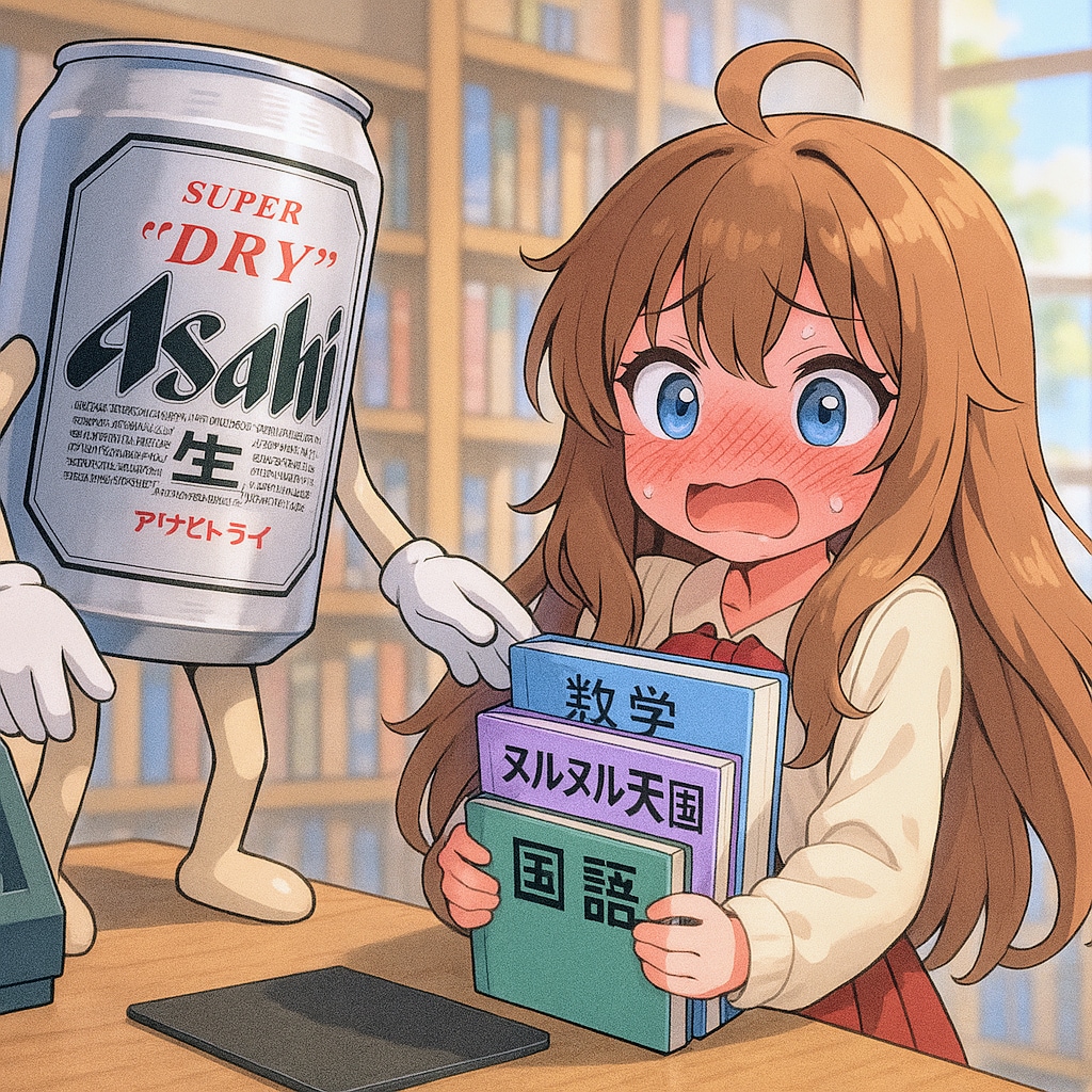 本を買う小さな女の子