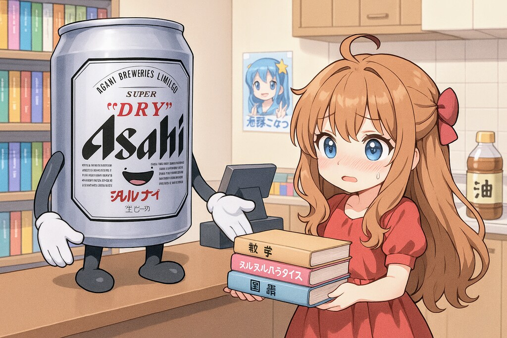 本を買う小さな女の子