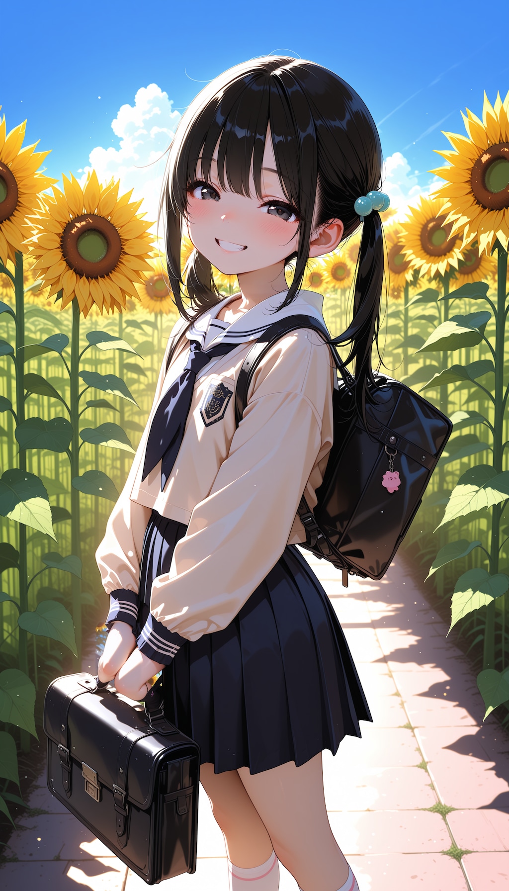 向日葵と少女