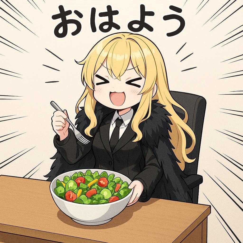 大盛りサラダとエリザベス